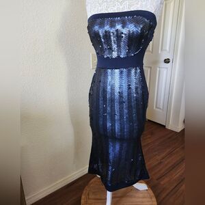 Entry Strapless Bodycon Sequin Gatsby Mermaid Dress Size Small